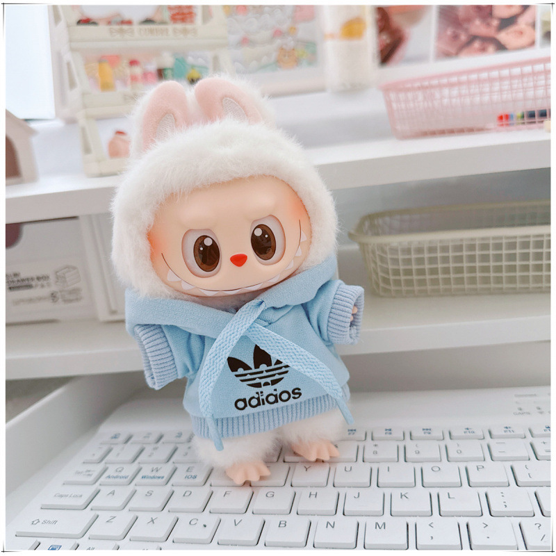 labubu ベビー服 Labubu 第一世代第二世代第三世代 10 センチメートル綿人形黒と白グレートレンディなスウェットシャツパーカーパンツ|undefined