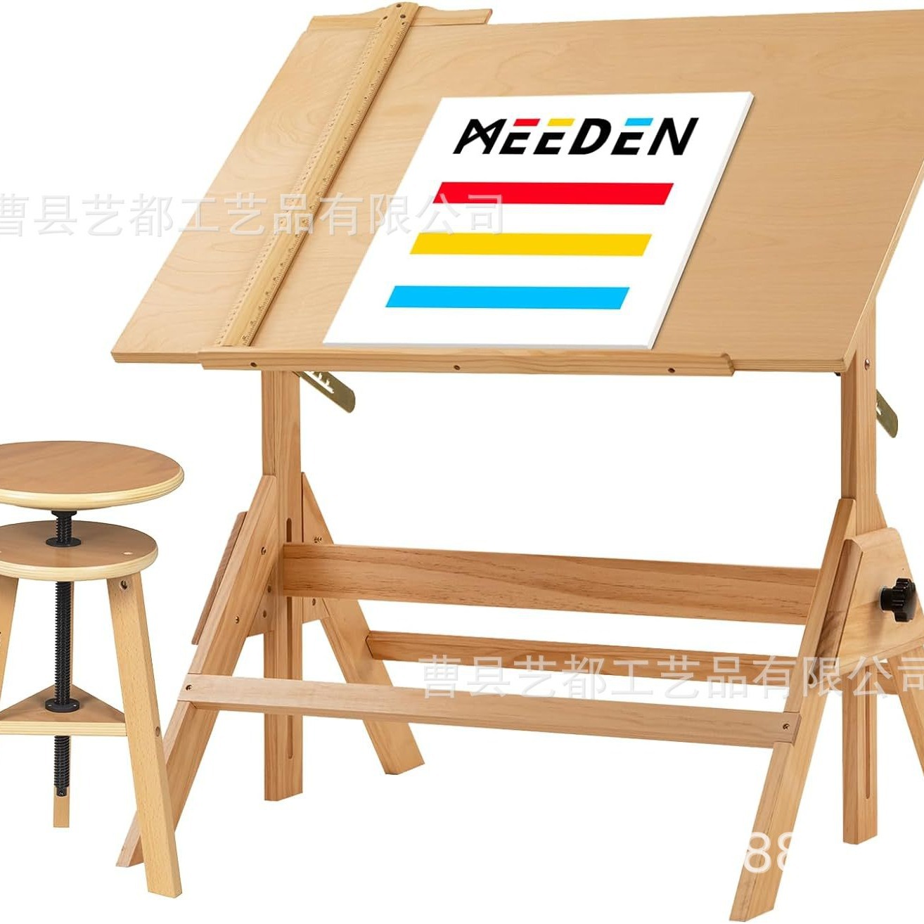 Fine Arts Lifting Drawing Table Solid Wood Easel for Fine Arts Students Engineering Architectural Design Hand-drawn Drawing Studio Calligraphy Table