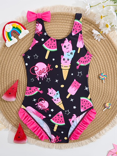 2025 Amazon Girls 'One-piece Swimsuits Cartoon cute children's swimsuits Various types of swimsuits directly supplied by manufacturers
