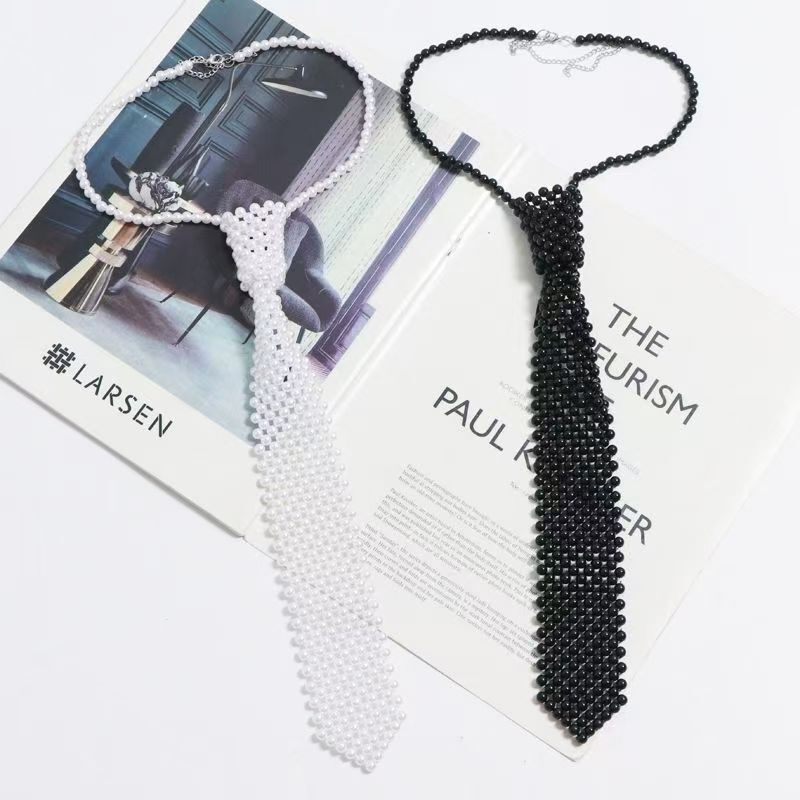Pearl Tie, Heavy Beaded Cross-Border Jk Clothing Accessories, Design Matchinging Shirt Jewelry, Cut Out Fake Collar