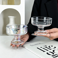 Ins風のデザートの碗の高い顔の価値のガラスの高足の杯の家庭のアイスクリームのもちの布丁の碗のヨーグルトの杯のオート麦の杯