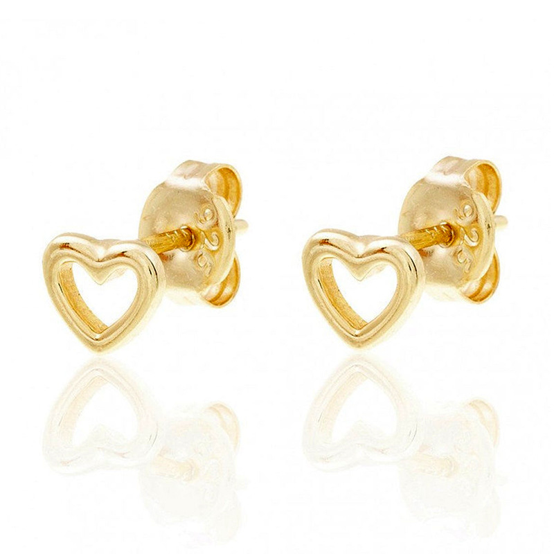 Cute Heart-shaped Small Stud Earrings Hollow Love Temperament Earrings Ear Buckle Ear Jewelry display picture 1