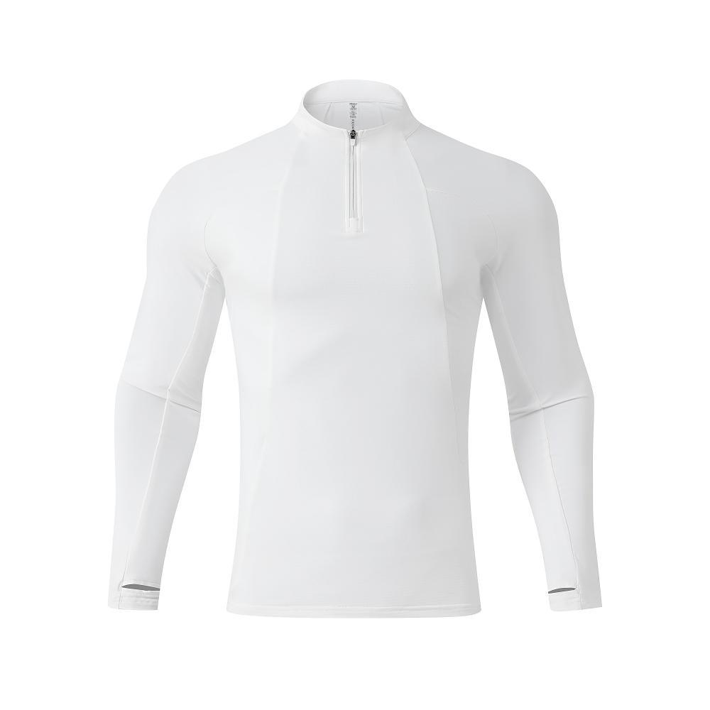 25 nuevo deportivo semi-abertura de pecho casual de manga larga camiseta zipper camiseta deportiva impresión de personalidad log