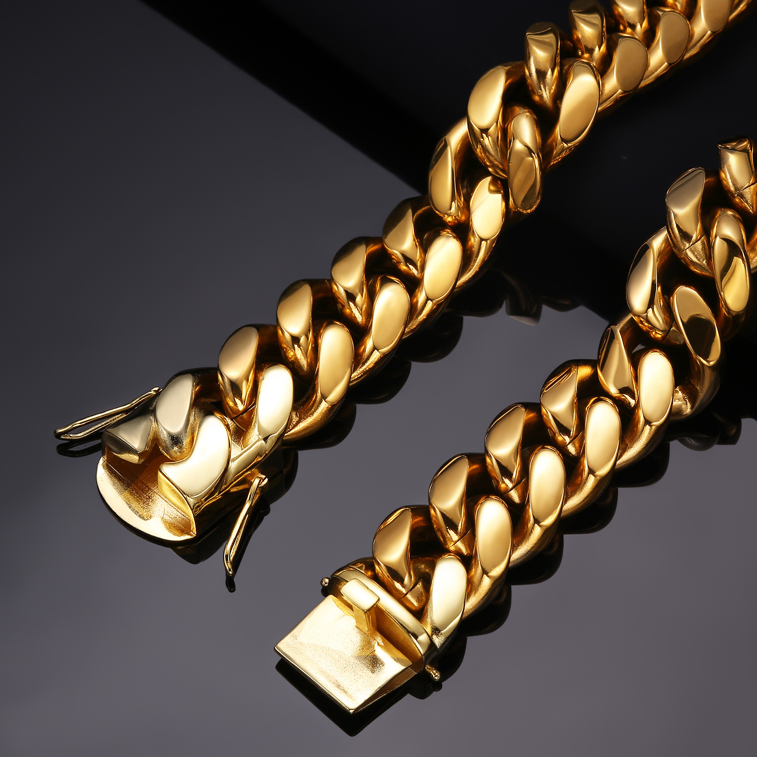 304 Stainless Steel Material Hip-Hop Punk Geometric 304 Stainless Steel Polishing Unisex Chain Necklace Men Chain Necklaces