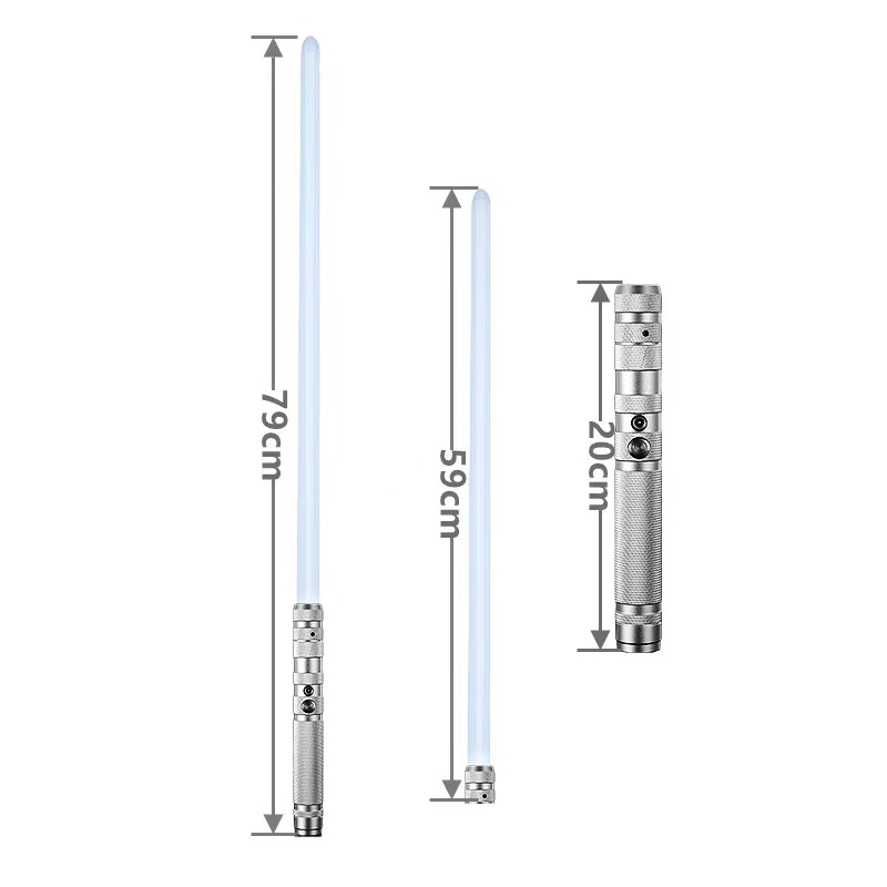 Transfronteriza Amazon Star Wars espada láser sable de luz de Metal 7 colores RGB efecto de sonido de inducción que cambia de color recargable