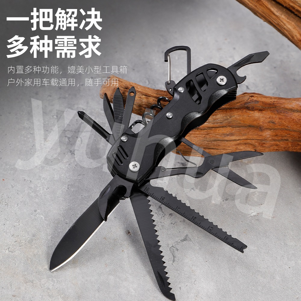 Cuchillo multifuncional transfronterizo al aire libre Cuchillo militar suizo Cuchillo plegable portátil de supervivencia de campo Cuchillo combinado EDC Cuchillo