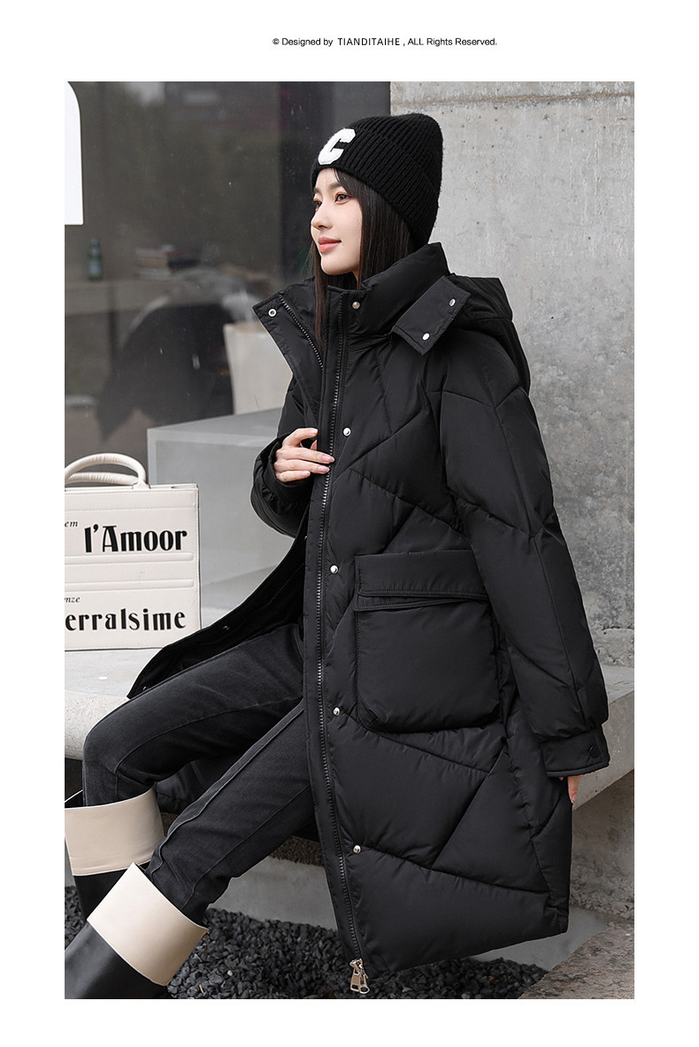 Abrigo de invierno casual de color sólido para mujer._voghion.com