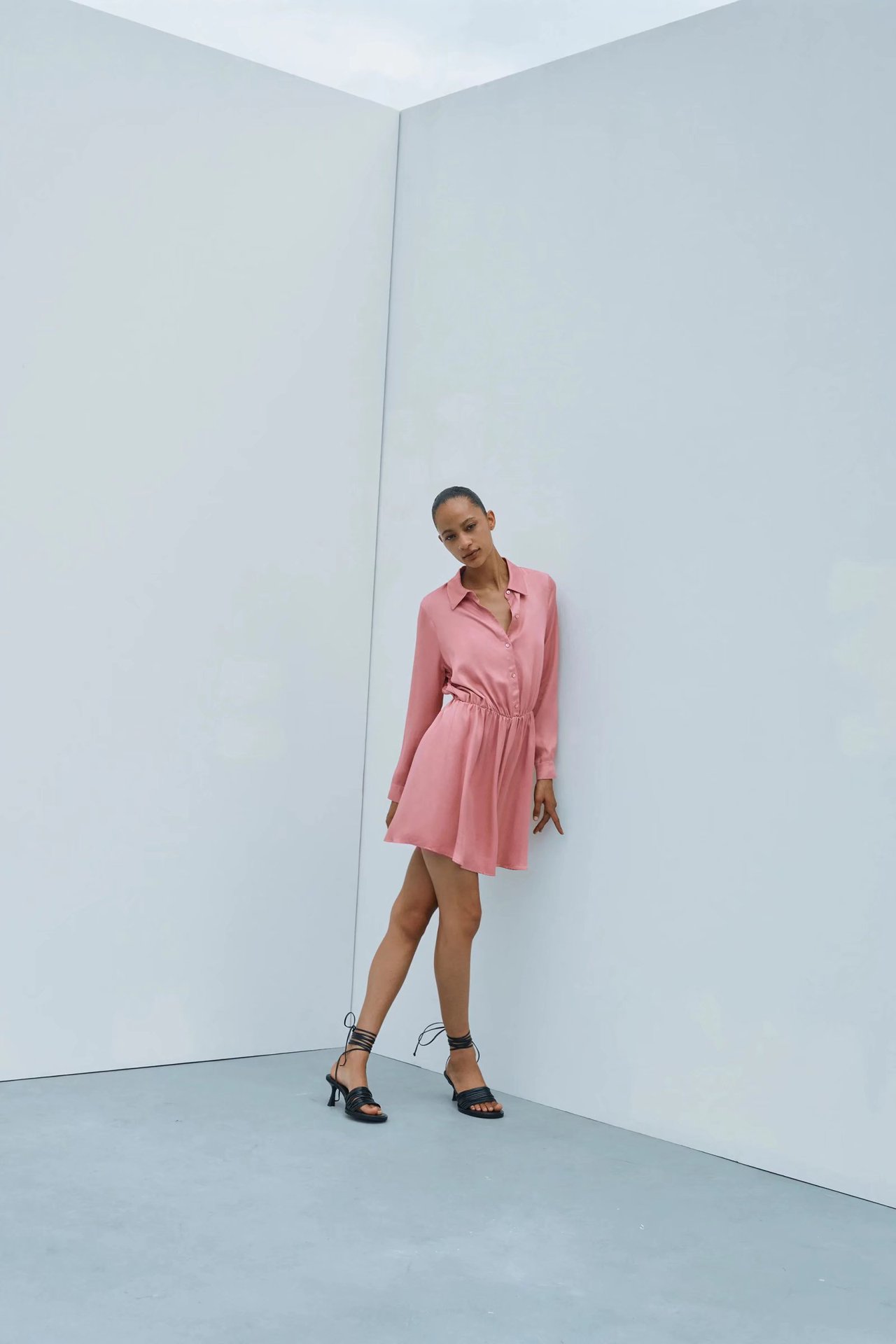 silk satin pleated shirt dress nihaostyles wholesale clothing NSAM82987