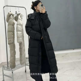 lulu原标 Wunder Puff女秋冬保暖长款泡芙九格羽绒服连帽外套大衣