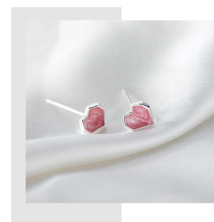 Cute Heart Shape Copper Plating Earrings 1 Piece