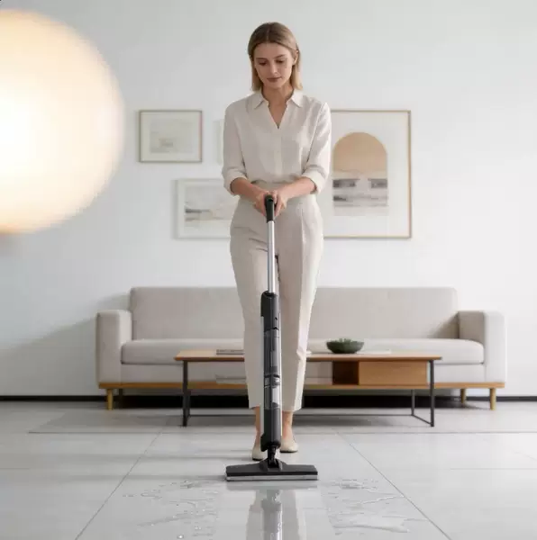 Mini Mop Pro Cordless Wet and Dry Mop with Water Spray and Waste Water Recovery Lightweight Hard Floor Cleaning Mop