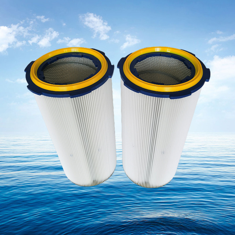 厂家供应六耳快拆PTFE覆膜聚酯纤维滤筒喷涂车间抛丸机除尘滤芯