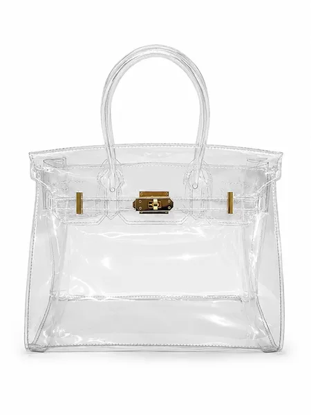 Cross-Border Popular Jelly Transparent Bag, Summer Beach Bag, Platinum Bag, Pvc Handbag, Concert Security-Free Women's Bag