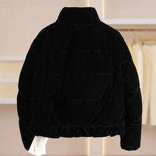 白鸭绒立领短款丝绒羽绒服专柜剪牌女装25冬ぃ