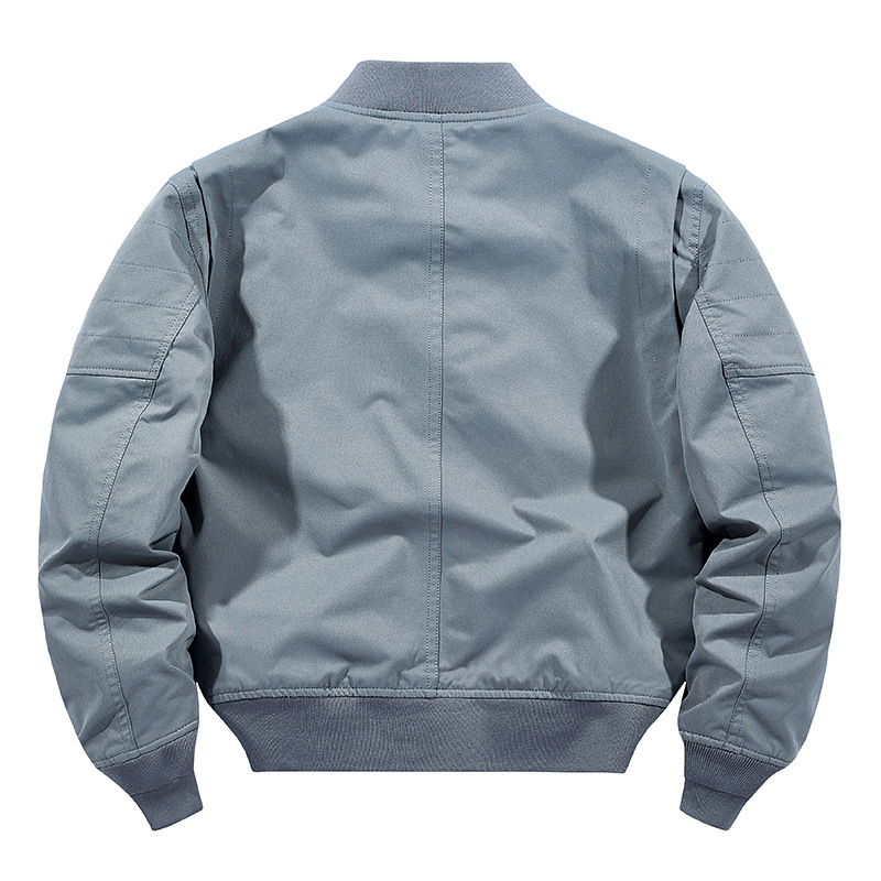 Flight suit, jacket, men's solid color baseball suit development, OEM American style pilot jacket trend_voghion.com