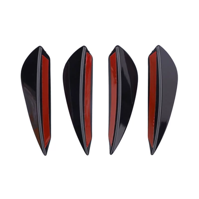 Car Modification Universal Air Knife Appearance Parts Deflector Body Bumper Anti-Collision Rubber Protective Strip Front Bumper Spoiler (Spoiler) - bright-black-set-of-4-pieces