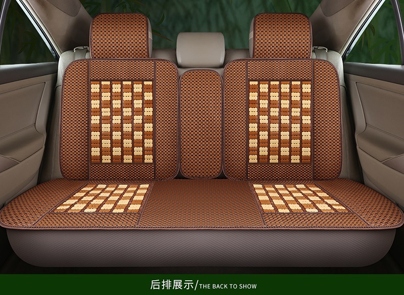 Car Seat Cushion for Rear Three-Seater, Integrated Mahjong Bamboo Mat, Full-Cover Seat Cover, Summer-Specific Cooling Pad, Seat Pad