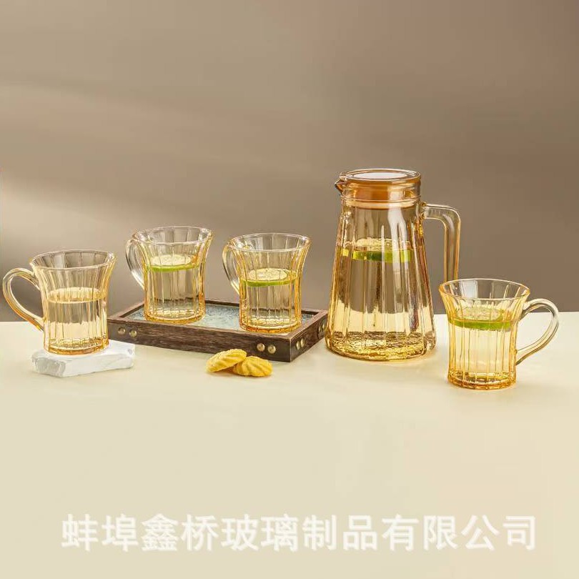 Juego de agua de vidrio de arpa de cinco piezas Juego de agua de hervidor frío para el hogar de siete piezas