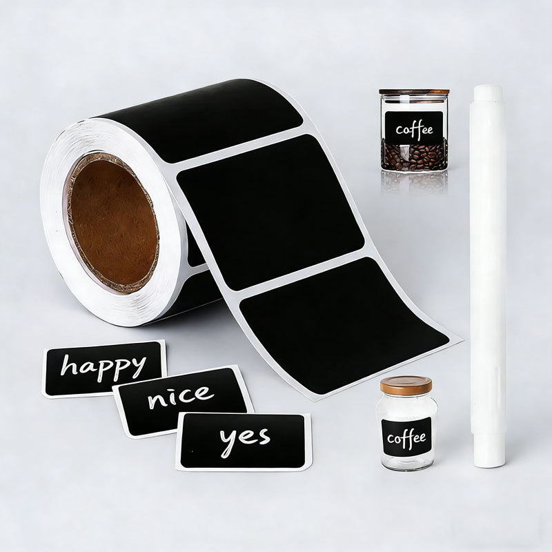 Removable and Reusable Waterproof Stickers, Black Pvc Handwritten Labels That Leave No Glue Residue, Kitchen Storage and Organization Markers
