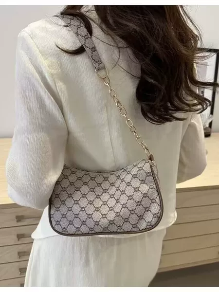 Trendy 2025 Best-Selling Retro Print Women's Bag, Fashionable High-End Crescent Bag, Simple Versatile Shoulder Bag, Underarm Bag