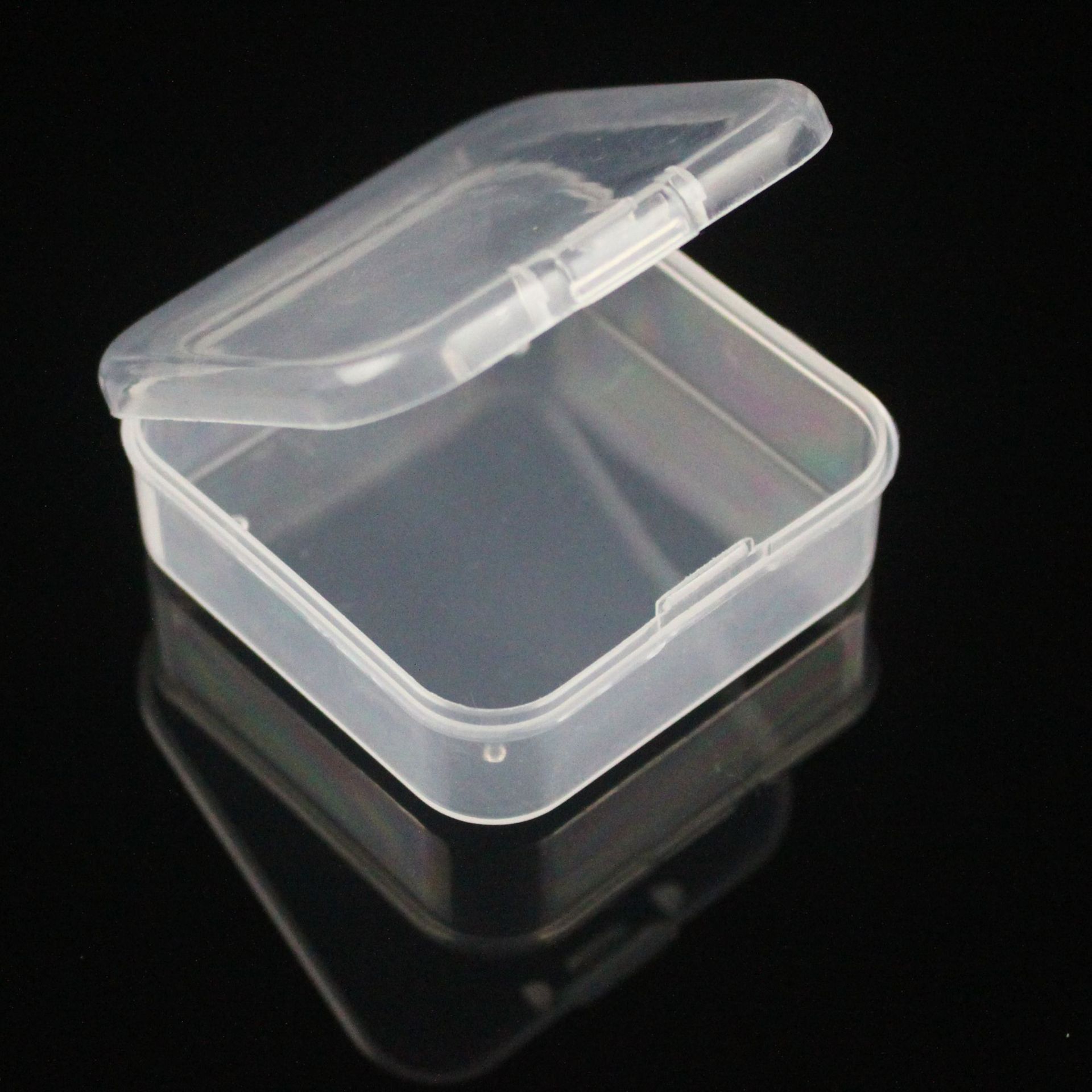 Pp caja 6,5 cm cuadrado pequeña caja de plástico transparente piezas de la caja de productos industriales pequeño producto de embalaje caja de plástico