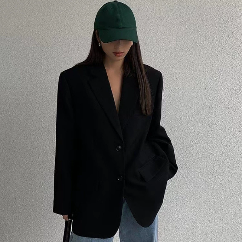 Autumn retro classic suit jacket for leisure, Korean style, fitted