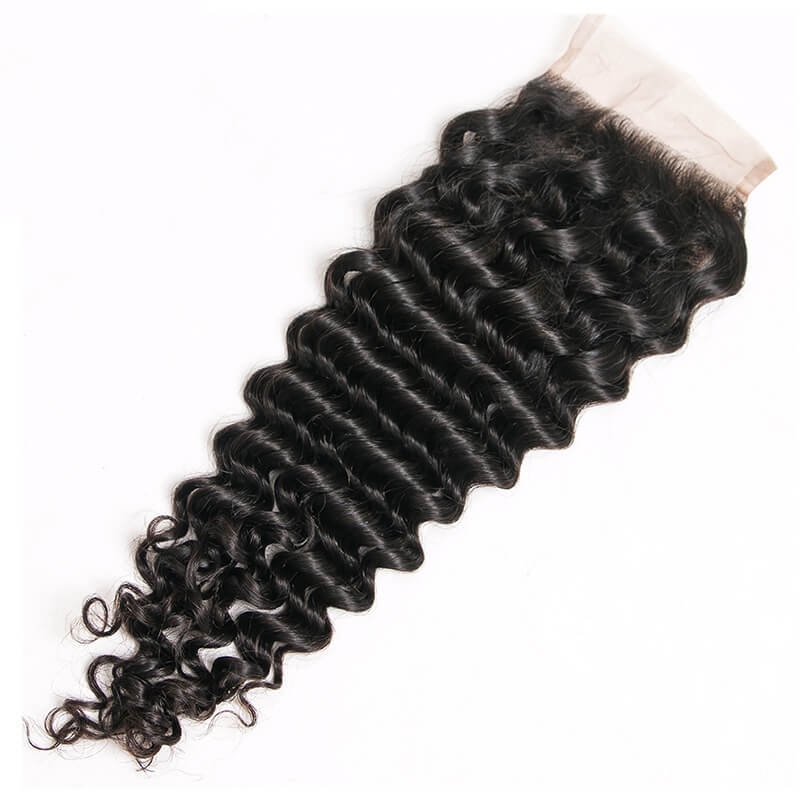 5x5 cabello profundo rizado cabello humano cierre cabello de encaje cabello