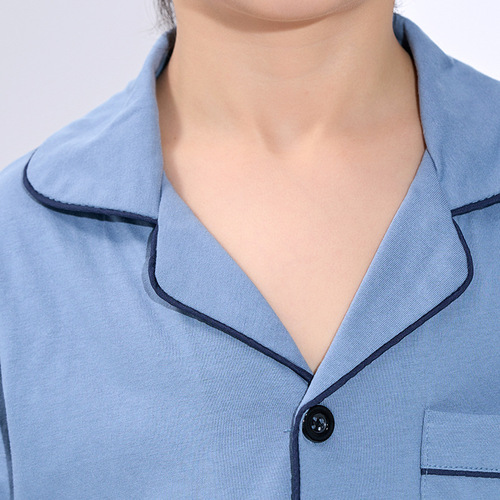 Spring and Autumn 100% cotton parent-child home wear set, casual long-sleeved home pajama set for men, women, middle and large children, Category A