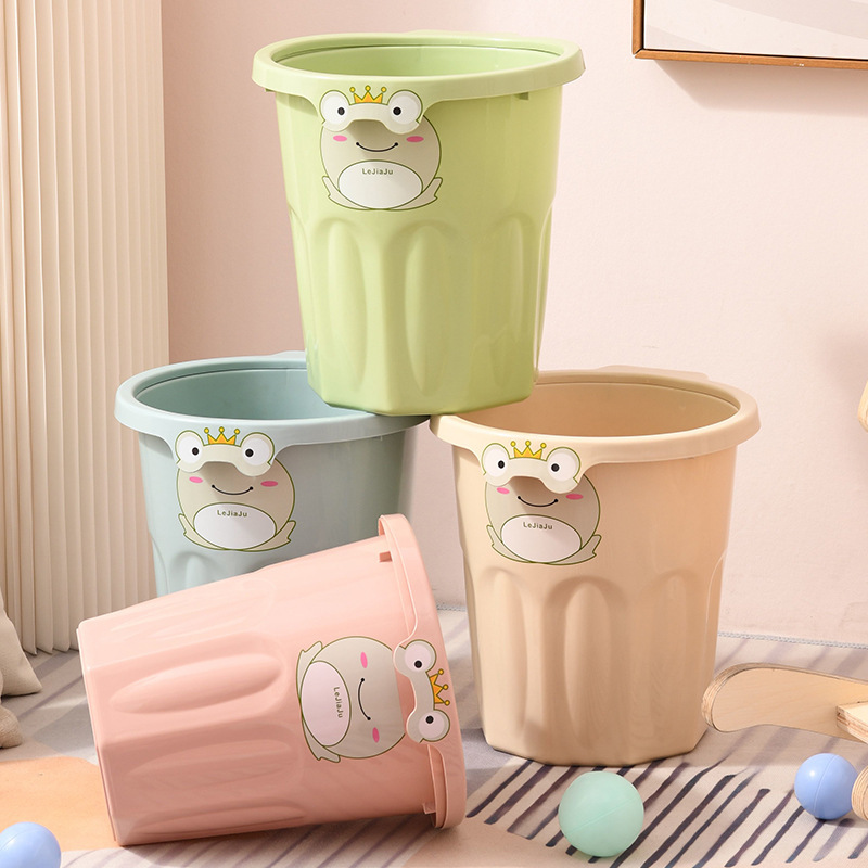 Internet Popular Creative Cute Trash Bin Household Cartoon Children's Bedroom Living Room Large Size Coverless Simple Trash Storage Tube