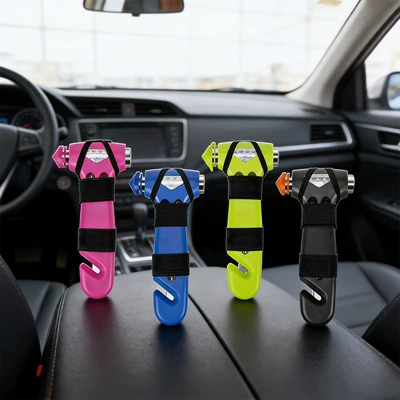 New Car Emergency Safety Hammer with Straps, Two-In-One Multifunctional Car Life-Saving Hammer, Escape Hammer, Window Breaker, Hot-Selling Item