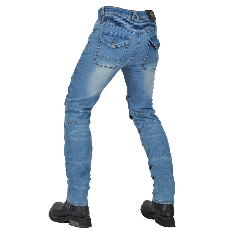VOLERO Volum Gong motocicleta jeans hombres vintage motocicleta casual stretch cintura alta pantalones de montar delgados