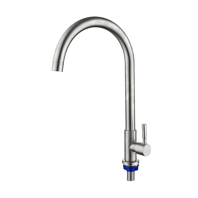 304 acero inoxidable cocina grifo 4 puntos giratorio grifo transfronterizo ingeniería mayorista doméstica cocina grifo de agua fría única