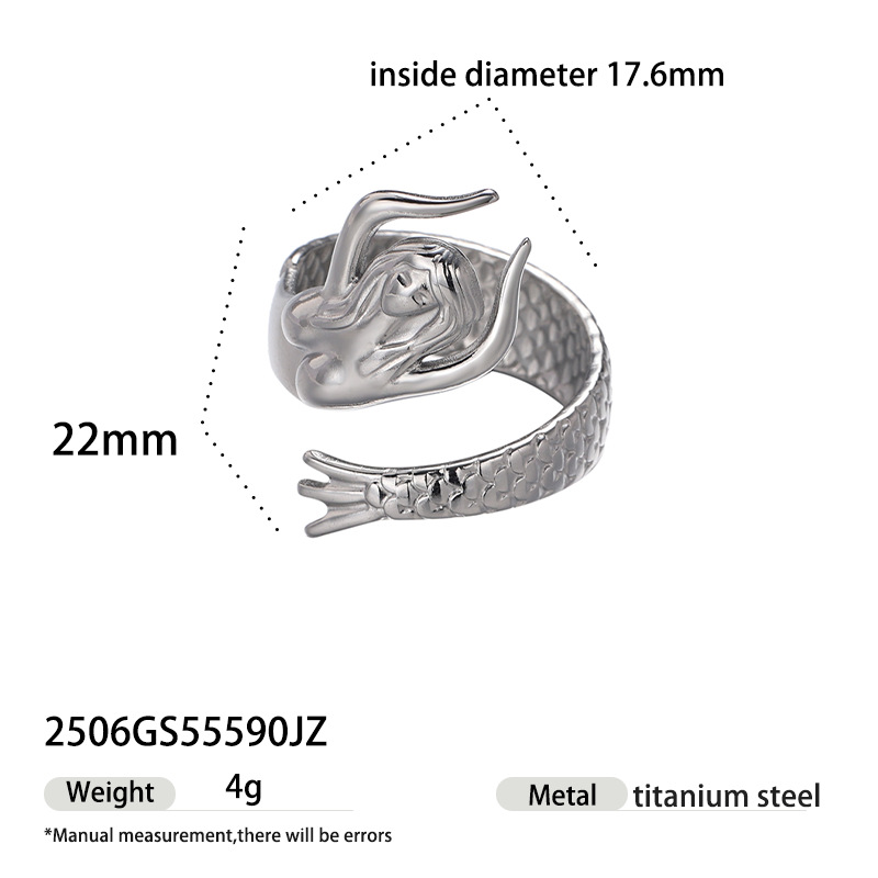 Anillo de acero inoxidable europeo y americano de Tena, lujo ligero, sensación de alta calidad, oro y plata, playa marina de dos colores, anillo de acero de titanio galvanizado, joyas de mano
