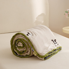 Korean Double Layer Pure Cotton Gauze Quilted Blanket Soy Fiber Cover Autumn/Winter Quilted Core Thick Cotton Fabric Bread Quilt