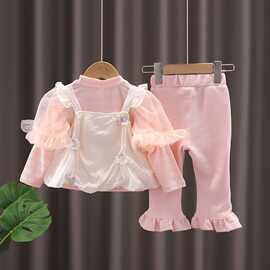 黁白女童春装套装2025新款女孩洋气儿童春秋款时髦童装时尚宝宝三