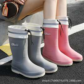 雨靴洋气雨鞋女款中筒女成人时尚鞋中筒厨房防滑鞋工作胶鞋女代发