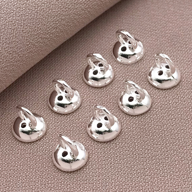 高色保持 18K ゴールドフィルド 吊り下げキャップ 糸穴付き パールボタン 仕上げバックル DIY ブレスレット ネックレス ジュエリー アクセサリー|undefined