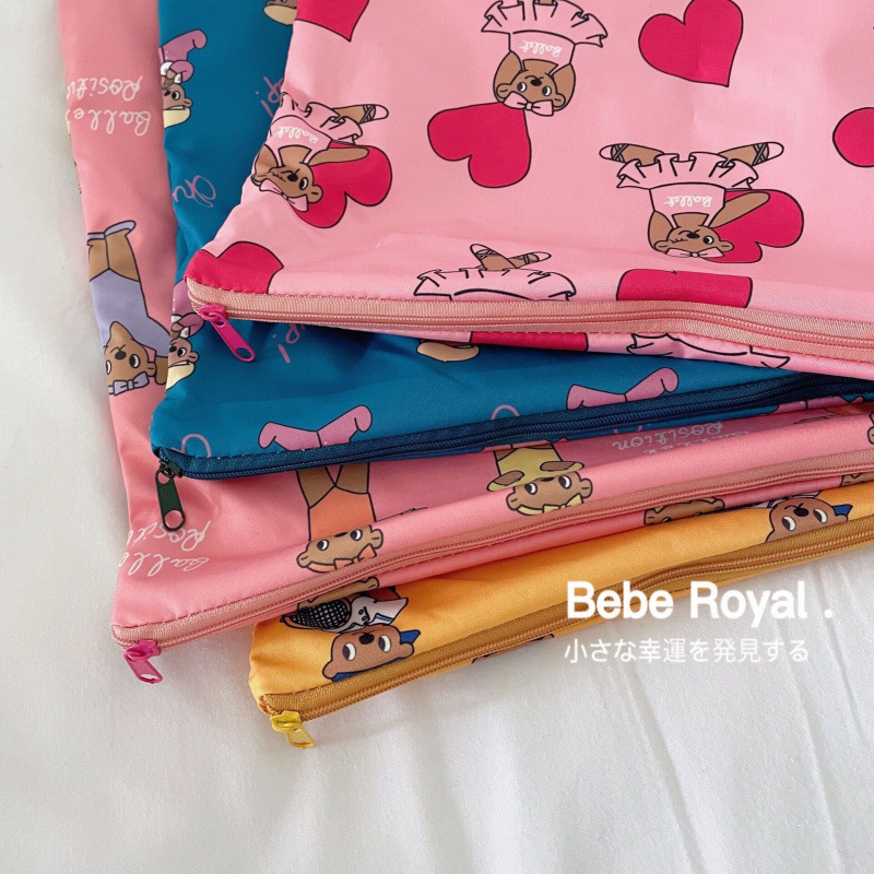 韓国漫画かわいいクマの収納袋ポータブル化粧品袋屋外旅行収納袋トイレタリーバッグ収納|undefined