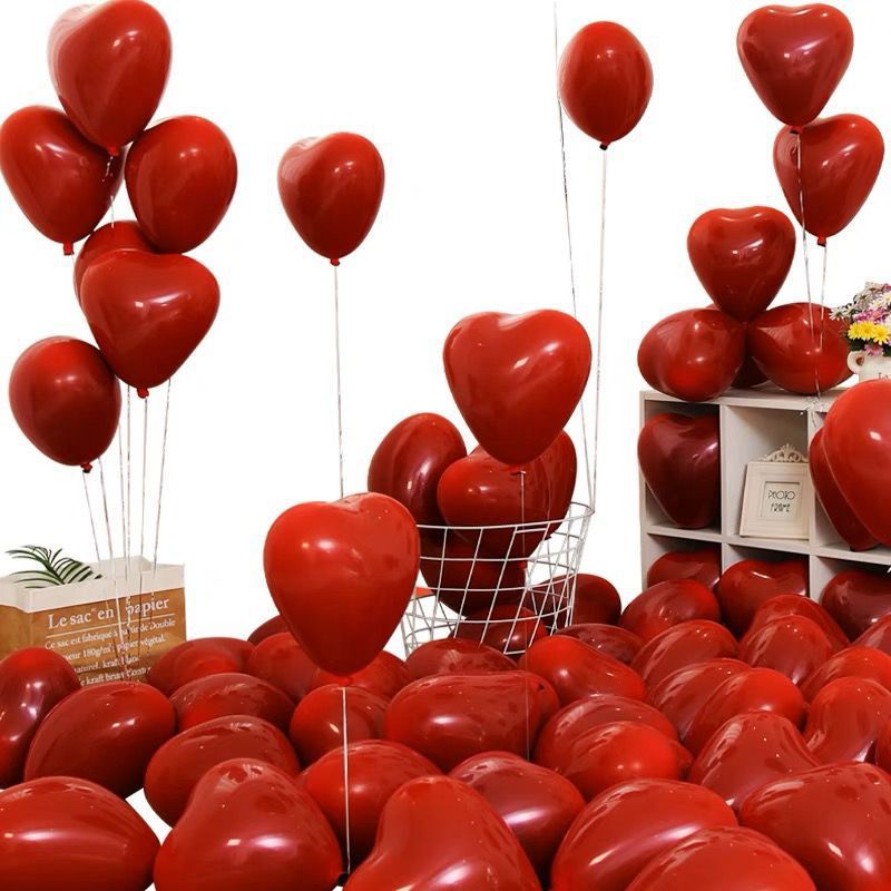 Wedding wedding room thickened heart-shaped pomegranate red balloon…