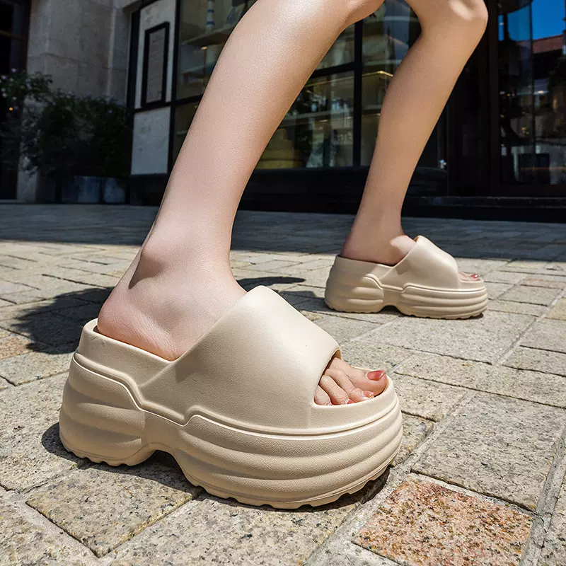 2025厚底EVA增高8.0cm一字拖鞋女高跟网红软底一字拖鞋外穿凉拖鞋