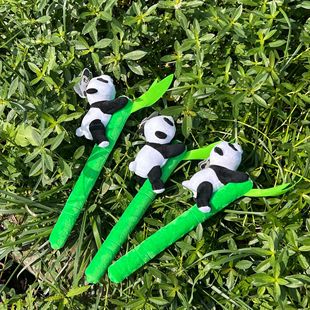 Cute Popular Bamboo Panda Flower Net Red Plush Doll Toy Massage Stick