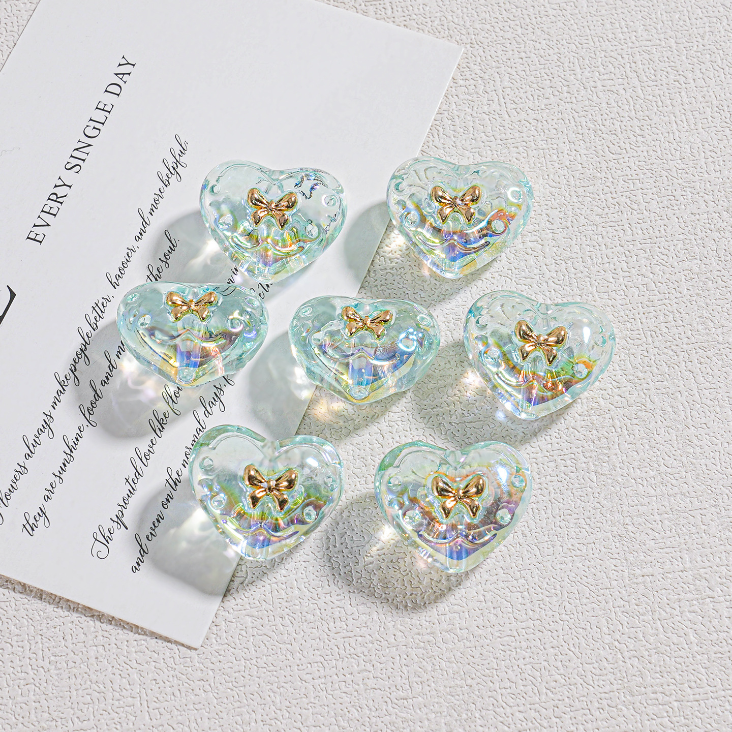 Ma Bei transparente amor con cuentas de oro resina hecha a mano DIY cadena de teléfono móvil bolso cadena collar pendientes accesorios para el cabello