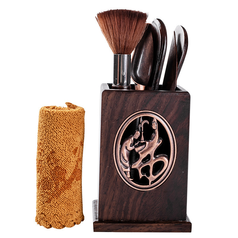 Juego de té transfronterizo fábrica ceremonia del té seis señores traje entero Ébano sándalo rojo madera maciza original ceremonia del té de bambú serie Yilin Fanyin