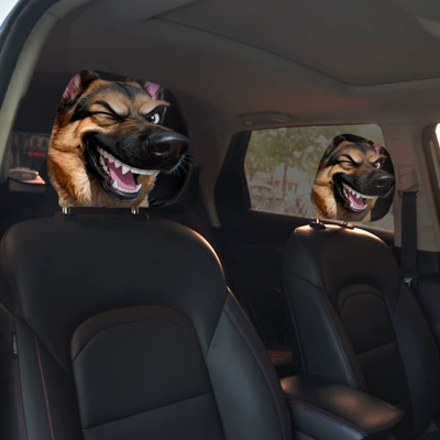 Cross-Border Funny Dog ​​Car Headrest Cover Seat Pillow Cover Dustproof Seat Cover All-Inclusive Elastic Cloth Car Pillow Cover (Universal seat cover) - 01-car-pillowcase-26cm28cm1pc