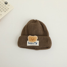 宝宝毛线帽秋冬季儿童时尚针织帽男童洋气防风套头帽女孩保暖帽子