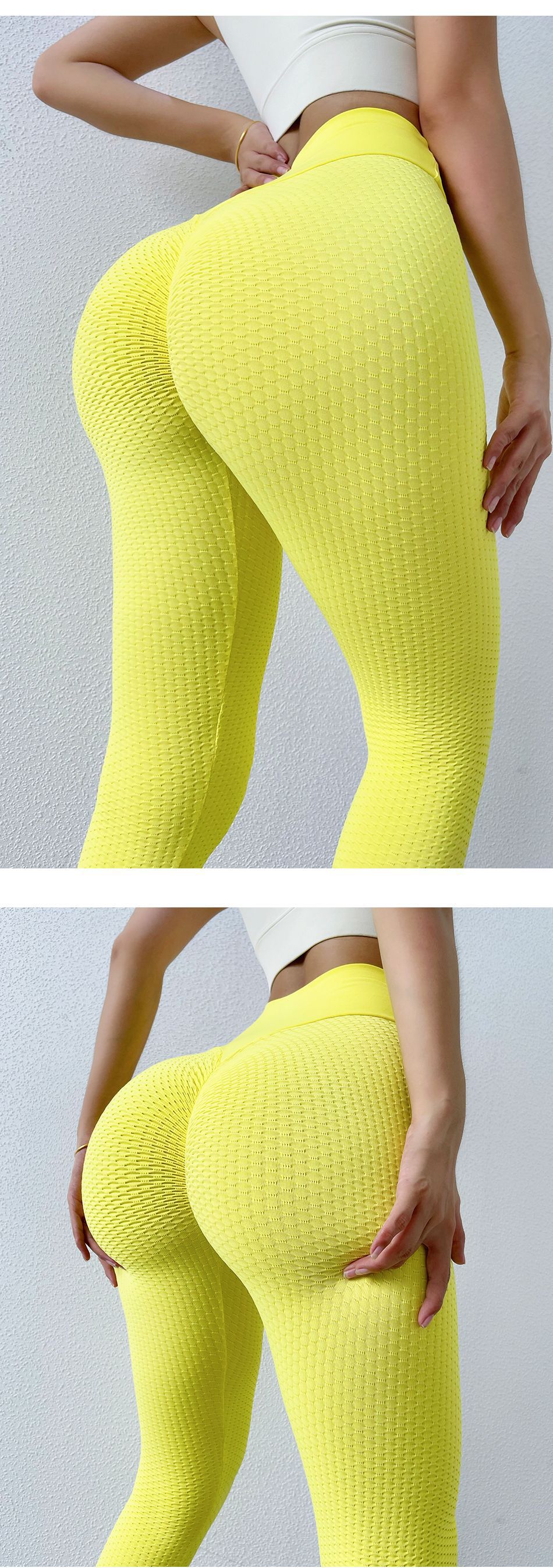 Solid Color High Waist Yoga Pants NSXER79916