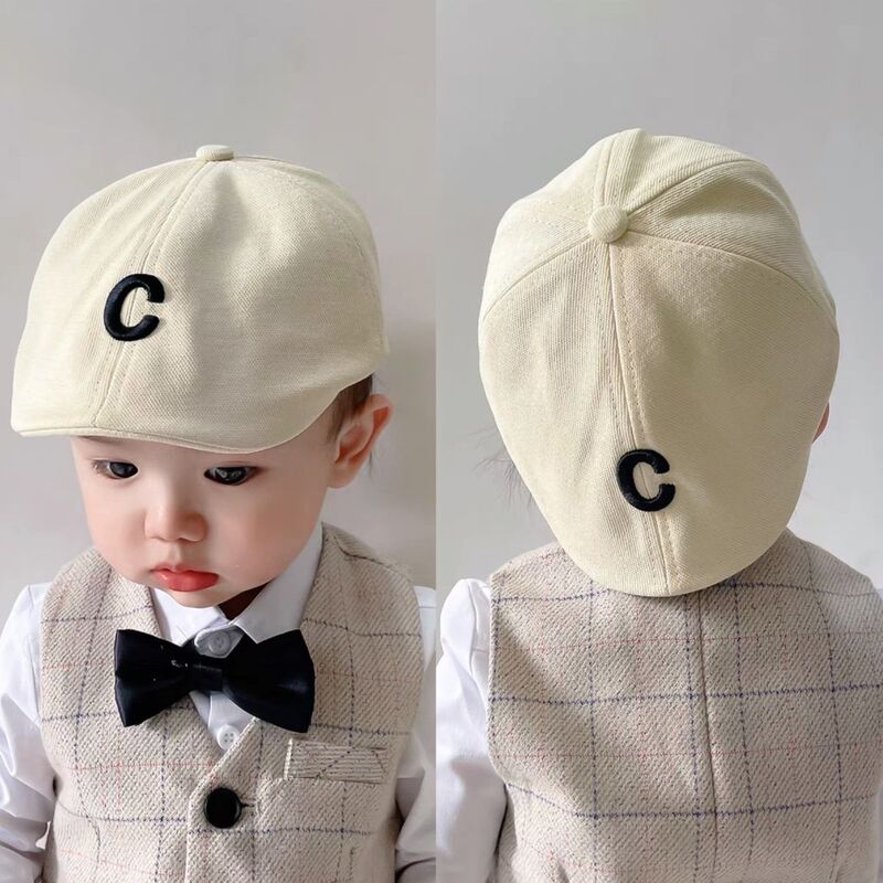 Children's Beret Ins Korean Style Suit Letter Embroider Forward Hat Boys and Girls Baby Spring & Fall Hat Trend Children's Beret Ins Korean Style Suit Letter Embroider Forward Hat Boys and Girls Baby Spring & Fall Hat Trend
