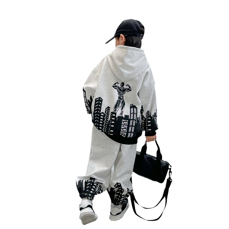 Conjunto de sudadera con capucha y pantalón para niño estilo_voghion.com