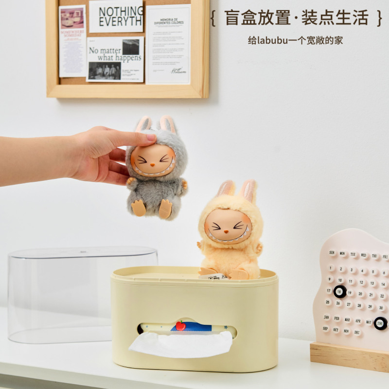 多機能ティッシュボックスデスクトップクリエイティブ手作り収納ディスプレイボックス透明バブルマートブラインドボックス人形紙箱|undefined