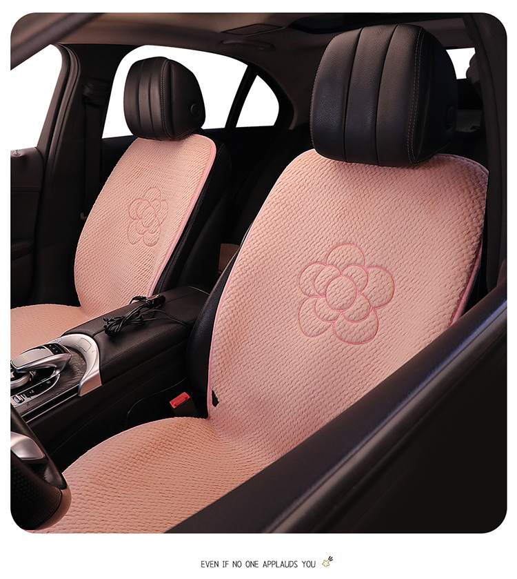 New camellia 12v electric heating car seat cushion USB size car universal single five winter plush cushion
